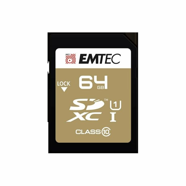Emtec 64 GB Class 10 Gold Plus Micro SDXC Memory Card EM96301